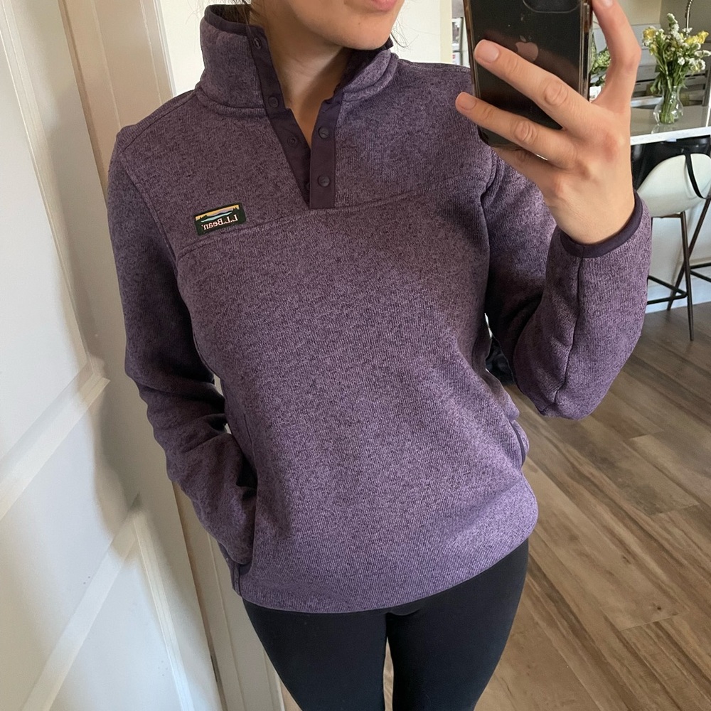L.L. Bean Purple Quarter Button Sweater- Size M